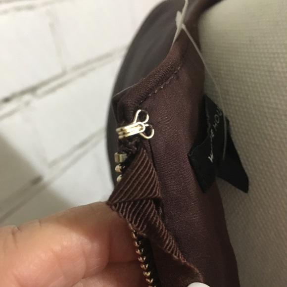 WHBM Peplum Leather Bodice Top Deep Claret Size 10 - Picture 9 of 11